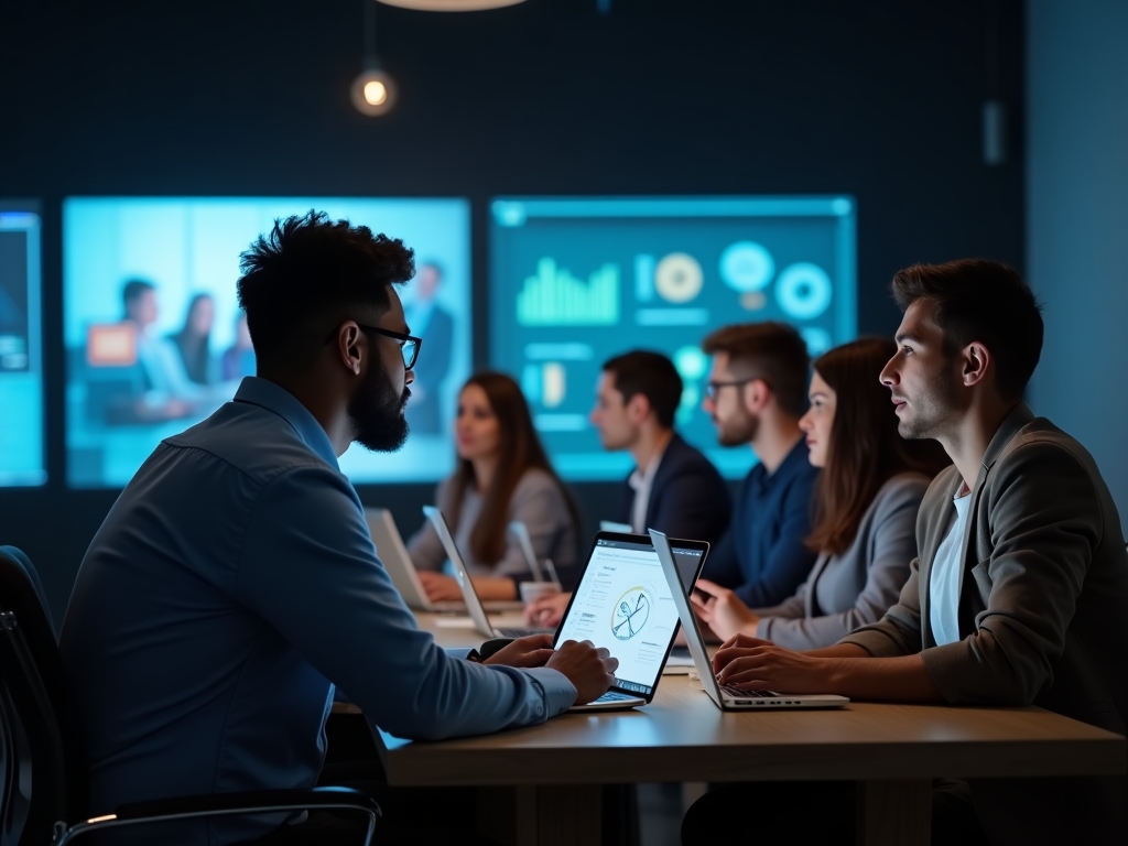 Studenti che apprendono tecnologie moderne online